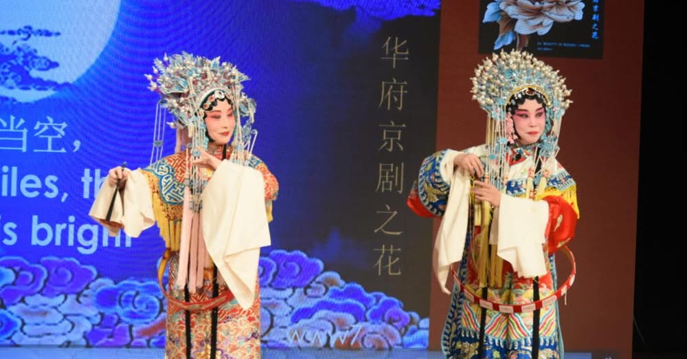 Parissa Shabbir, left, and Raisa Fahreen perform a dance as part of the Asia on the Creek in Frederick in 2023.